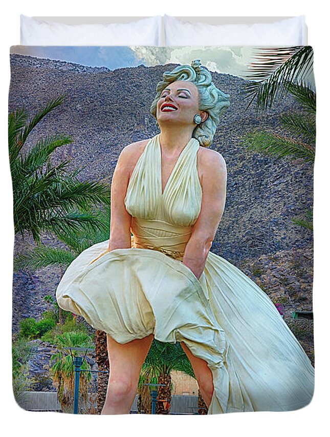 Created In 2011 Duvet Cover featuring the photograph Marilyn the Statue by Jay Heifetz