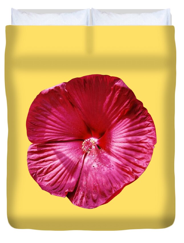 Flower Duvet Cover featuring the photograph Maroon Hardy Hibiscus by Nancy Ayanna Wyatt