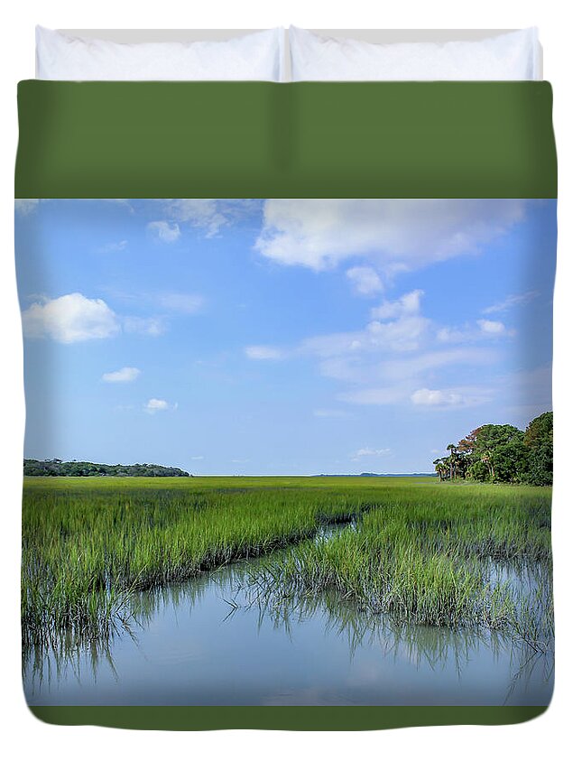 Edisto Duvet Cover featuring the photograph Marsh Scene by Cindy Robinson