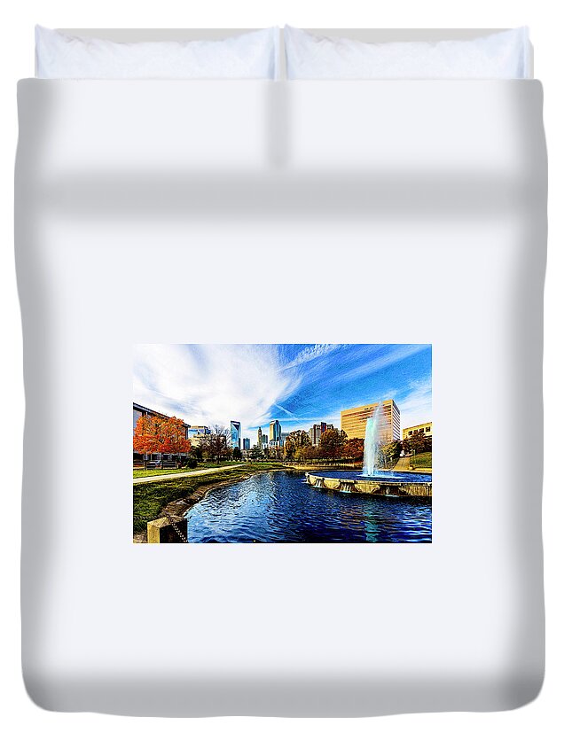 Marshall Park Duvet Cover featuring the digital art Marshall Park Vintage by SnapHappy Photos