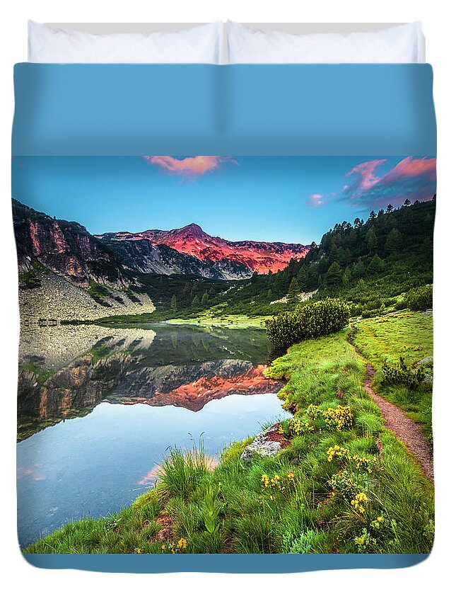 Bulgaria Duvet Cover featuring the photograph Marvelous Lake by Evgeni Dinev