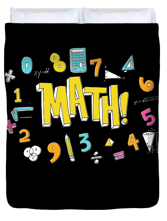 Funny Duvet Cover featuring the digital art Math by Flippin Sweet Gear