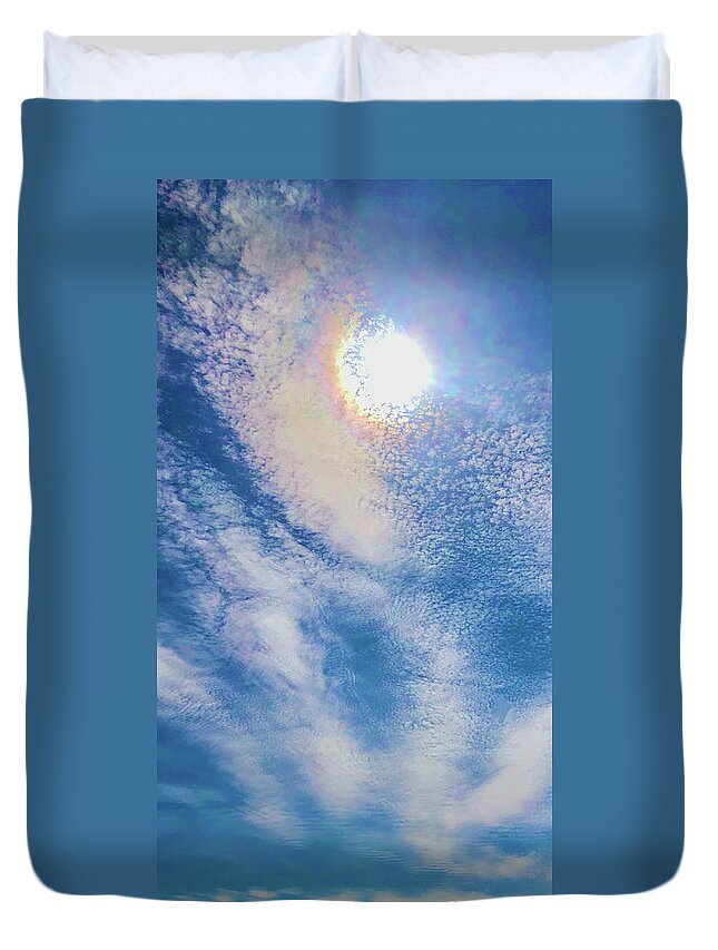 Blue Sky Duvet Cover featuring the photograph May 10 by Medge Jaspan