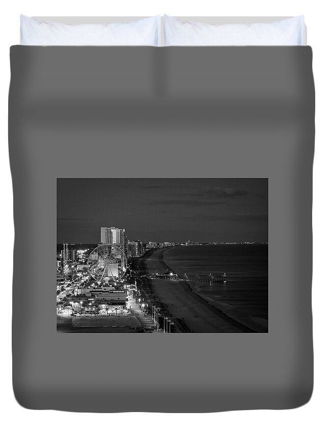2020 Duvet Cover featuring the photograph MB Boardwalk BW by David Palmer