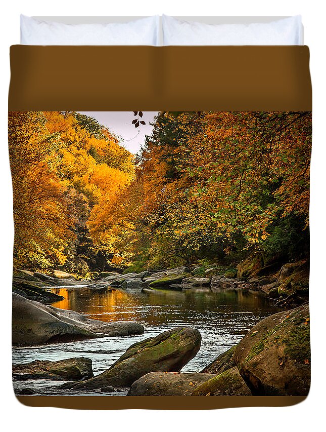 Mill Duvet Cover featuring the photograph McConnell's Mill State Park by Skip Tribby