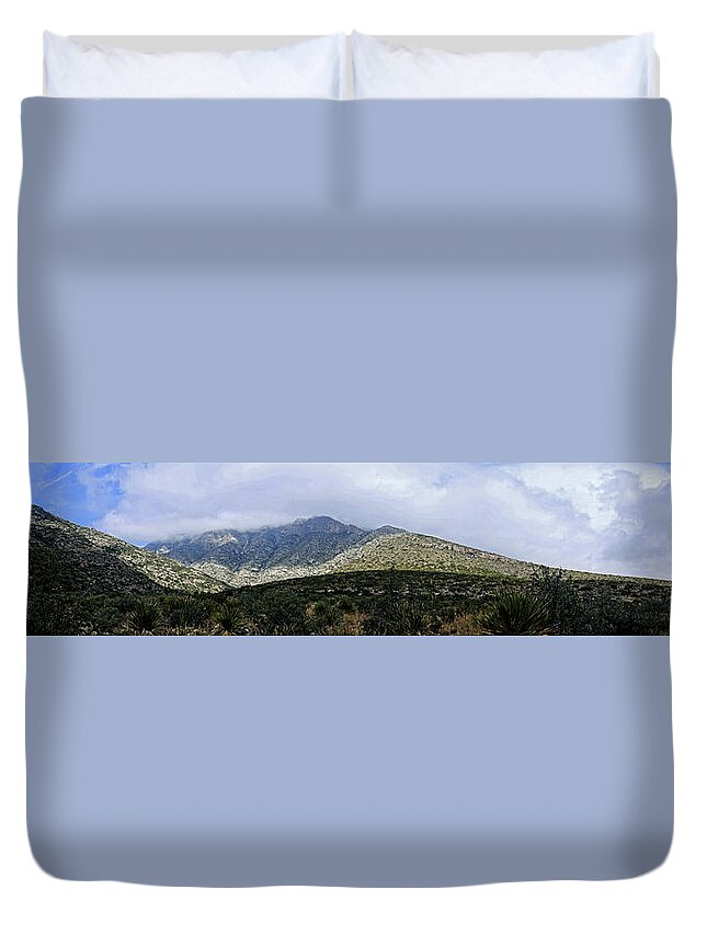 Panoramic Duvet Cover featuring the photograph McKittrick Vista by George Taylor