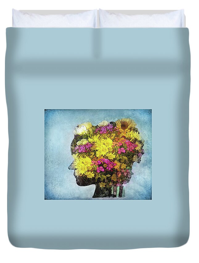 Flowers Duvet Cover featuring the photograph Me Myself and I by Shara Abel
