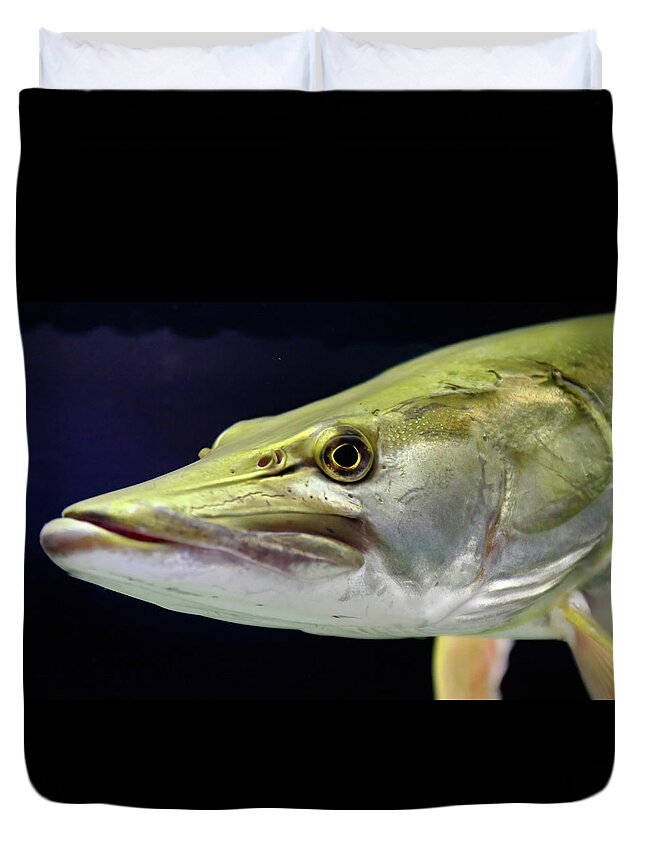 Fishing Duvet Cover featuring the photograph Mean Muskie by Lens Art Photography By Larry Trager