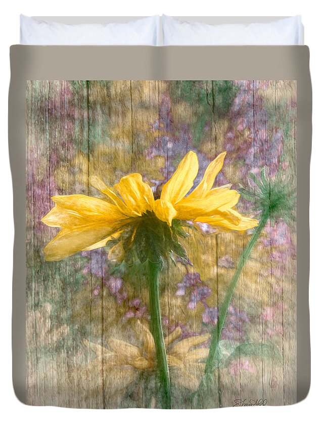  Duvet Cover featuring the photograph Mellow Yellow Dream by Shara Abel