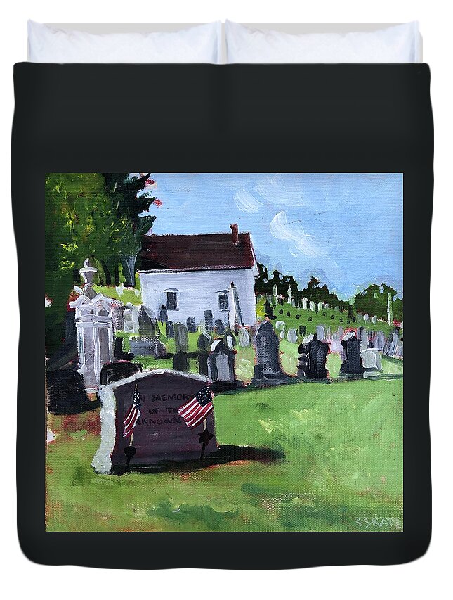 Unknown Soldier Duvet Cover featuring the painting Memorial Day by Cyndie Katz