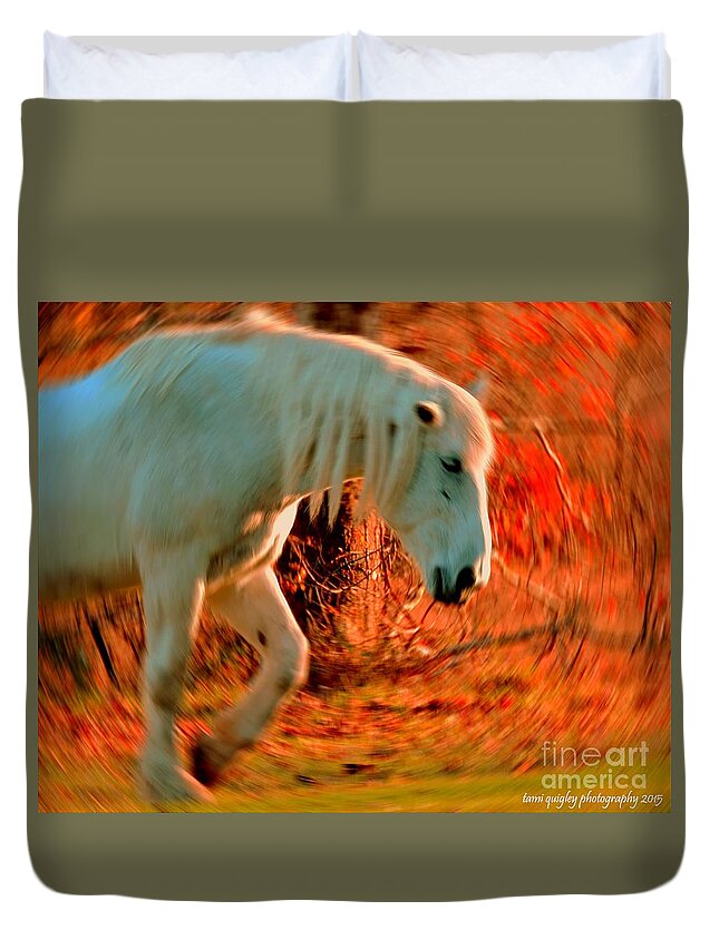 Horse Duvet Cover featuring the photograph Memories At Sunset by Tami Quigley
