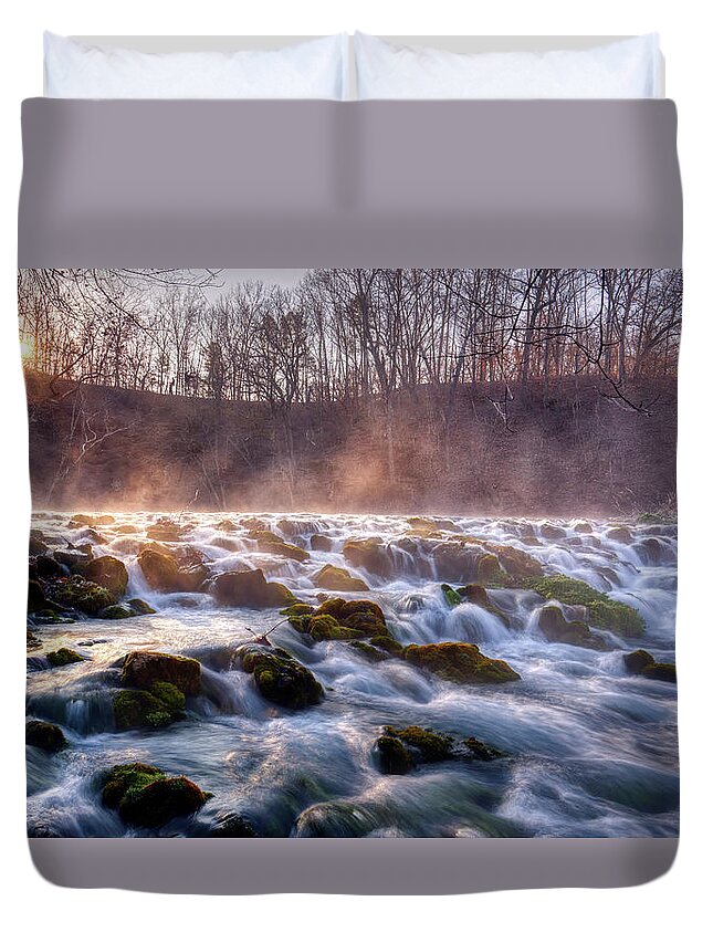 Sunrise Duvet Cover featuring the photograph Meramac Spring II by Robert Charity