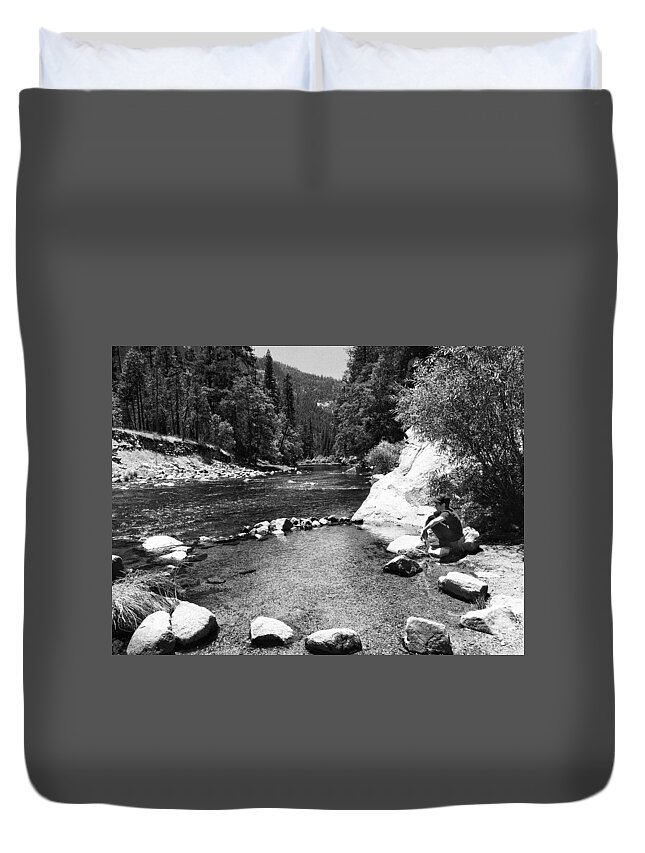 Photograph Duvet Cover featuring the photograph Merced River in Yosemite by Beverly Read