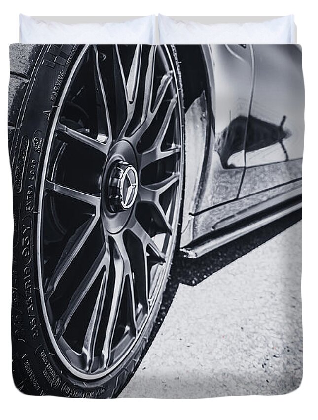 Black&white Duvet Cover featuring the photograph Mercedes AMG Car by MPhotographer