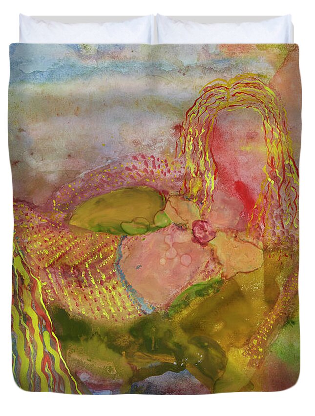 Teresa Click Duvet Cover featuring the painting Enlightened by Tessa Evette