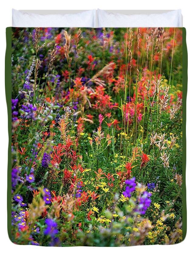 Mesa Verde Duvet Cover featuring the photograph Mesa Verde Wildflowers by Joe Kopp