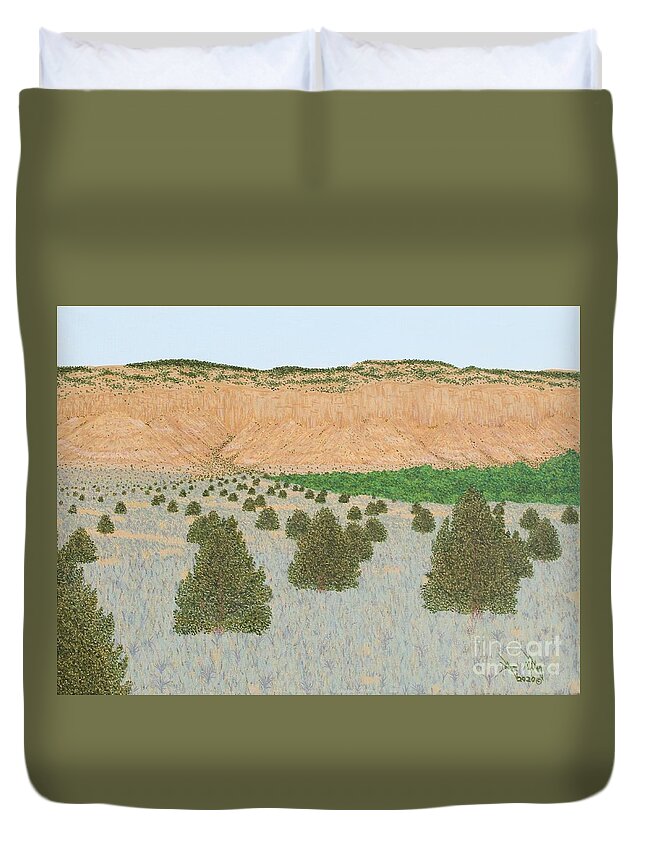 Mesas Duvet Cover featuring the painting Mesa View from The Ranch by Doug Miller