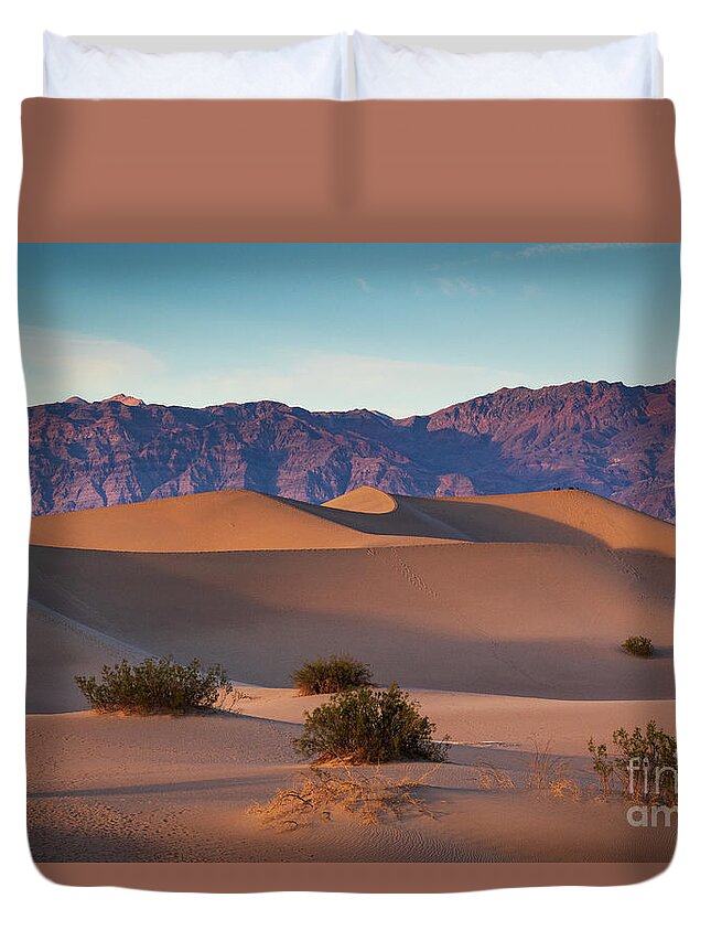 Death Valley Duvet Cover featuring the photograph Mesquite Dunes in Death Valley by Mimi Ditchie