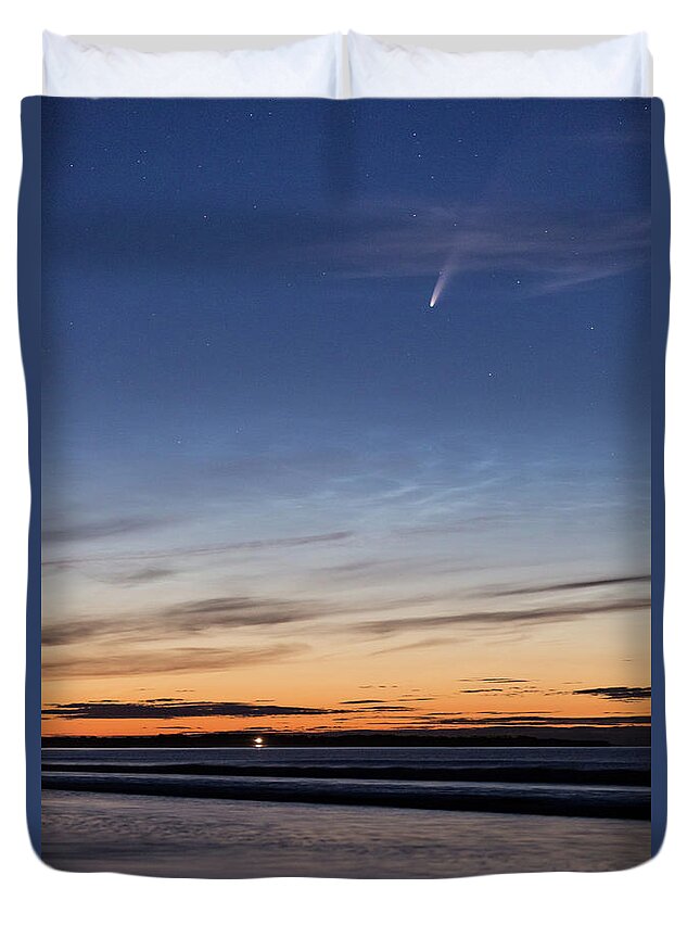 Comet Duvet Cover featuring the photograph Message from the Universe - the Comet NEOWISE by Anita Nicholson
