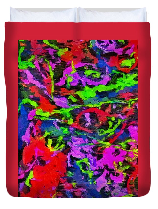 Splatter Duvet Cover featuring the mixed media Messy Paint by Christopher Reed