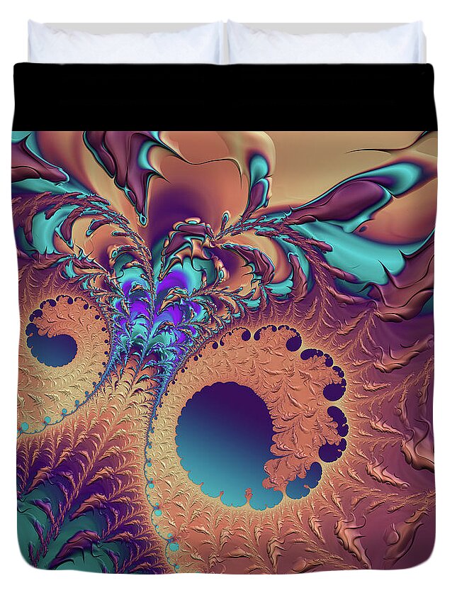 Abstract Duvet Cover featuring the digital art Metamorphosis 2 by Manpreet Sokhi