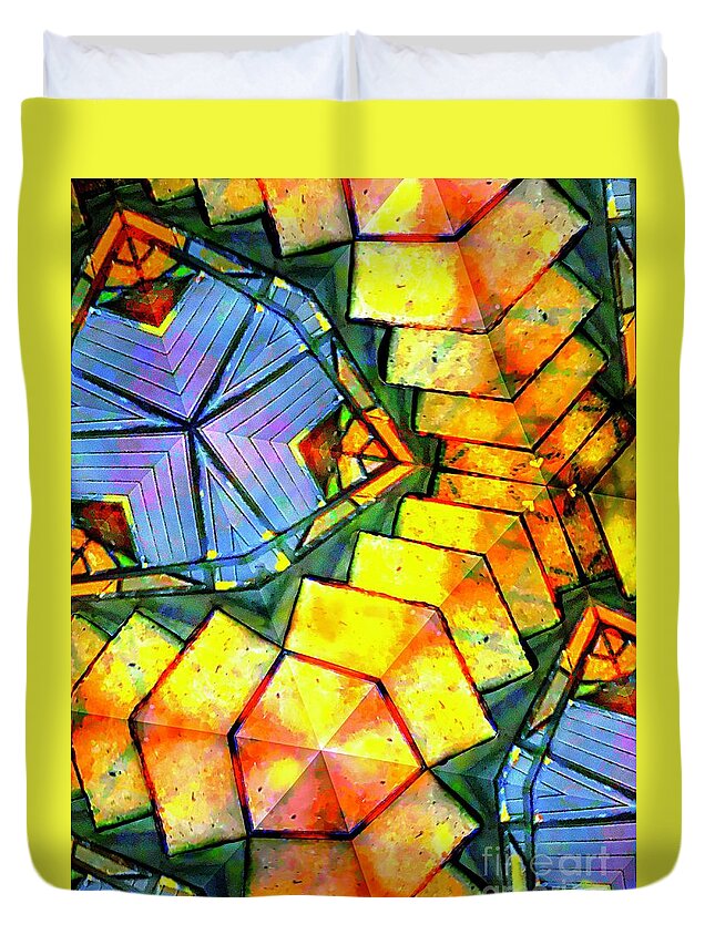 Optics Euphoria Stain Glass Duvet Cover featuring the digital art MezzMe by Glenn Hernandez