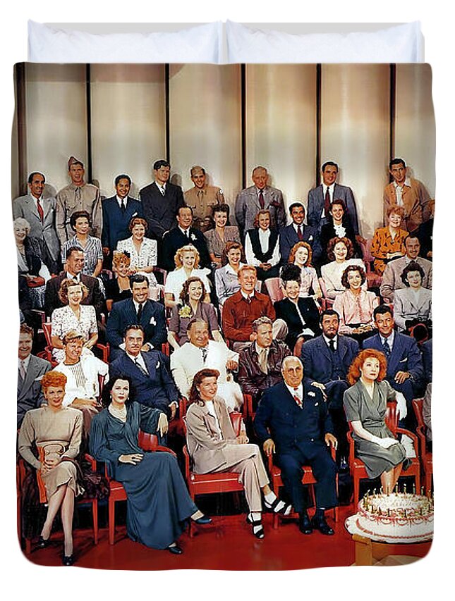 Mgm Duvet Cover featuring the photograph MGM Studio cast photo 1943 by Stars on Art