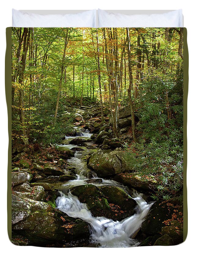 Creek Duvet Cover featuring the photograph Middle Prong by Gina Fitzhugh