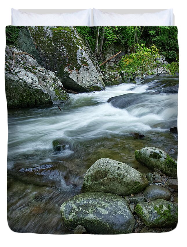Middle Prong Little River Duvet Cover featuring the photograph Middle Prong Little River 35 by Phil Perkins