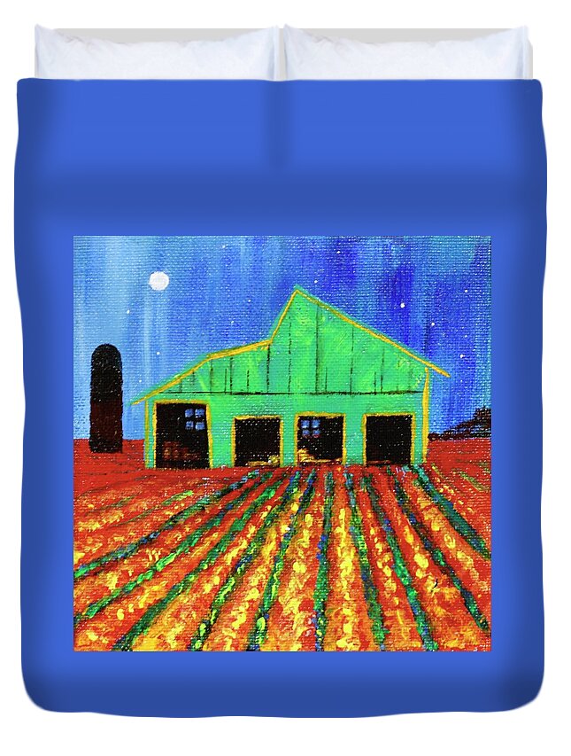 Best Seller Duvet Cover featuring the painting Midnight Color Farm by Dorsey Northrup