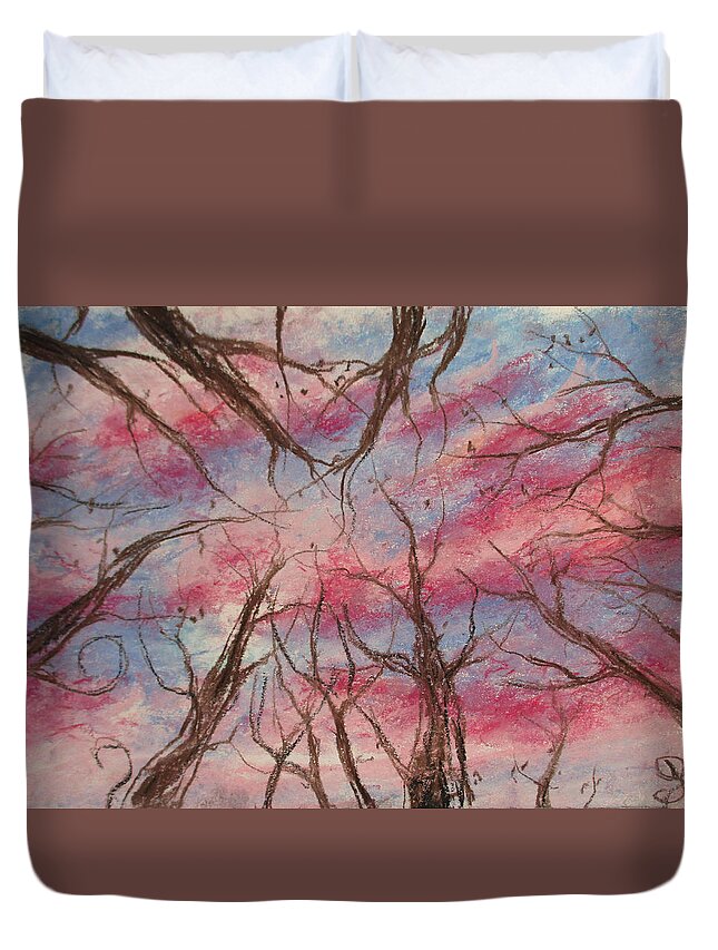 Forest Sky Duvet Cover featuring the painting Midts by Jen Shearer