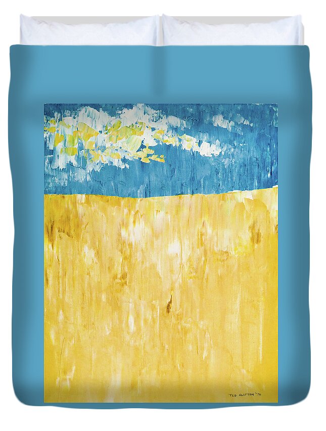 Midwest Duvet Cover featuring the painting Midwest field by Ted Clifton