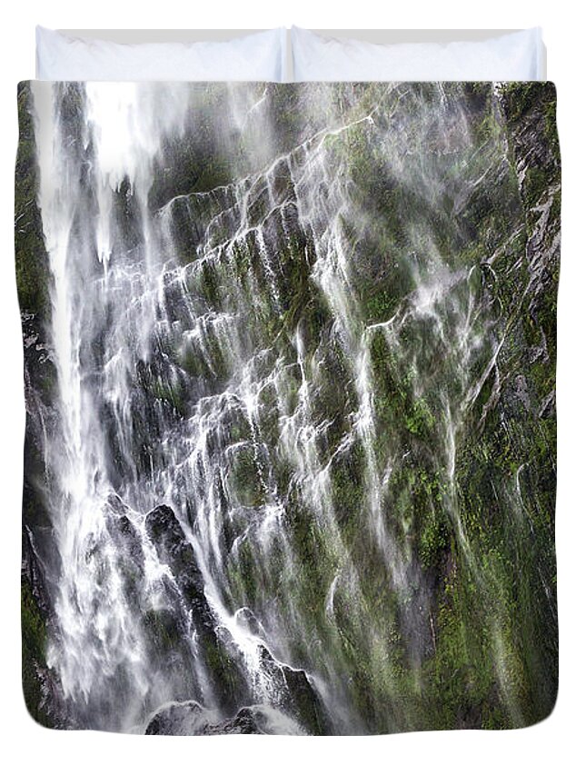 Milford Sound Duvet Cover featuring the photograph Milford Sound, New Zealand #7 by Elaine Teague
