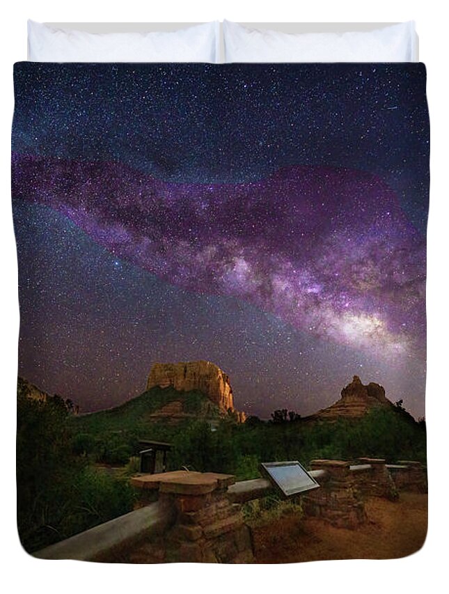 Milky Way Duvet Cover featuring the photograph Milky Way from Yavapai Vista by Al Judge