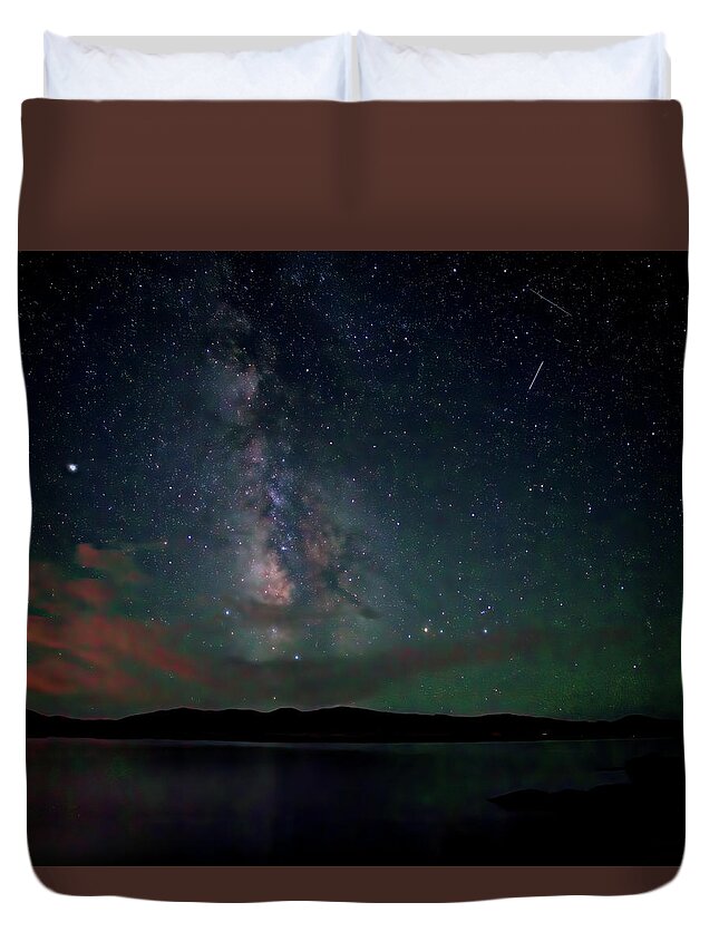 Milky Way Duvet Cover featuring the photograph Milky Way Over South Park by Bob Falcone