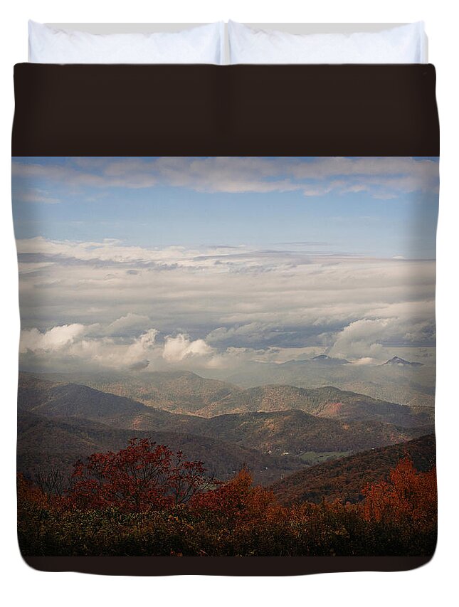 Blue Ridge Parkway Duvet Cover featuring the photograph Mills River Valley on the Blue Ridge Parkway by Joni Eskridge