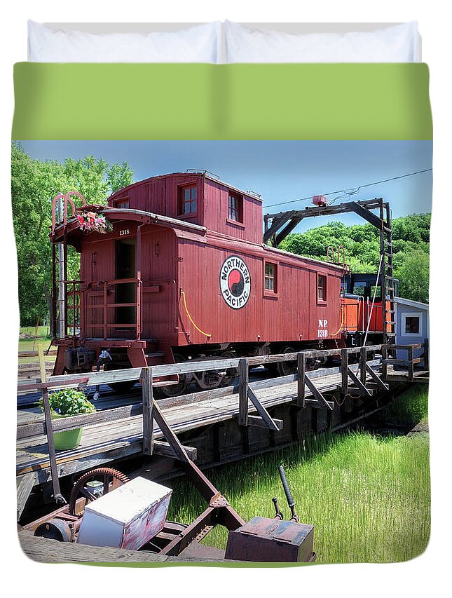 Railroad Duvet Cover featuring the photograph Milwaukee Railroad Shops Historic District Turntable by Susan Rissi Tregoning