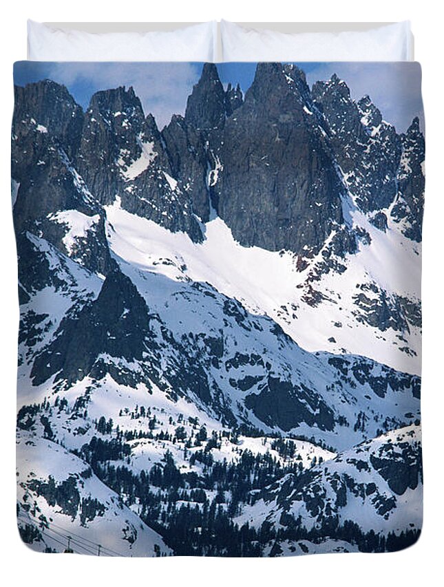 Minarets Duvet Cover featuring the photograph Minarets, Mammoth Mountain Ski Area, Chairlift 18, Mammoth Lakes by Bonnie Colgan