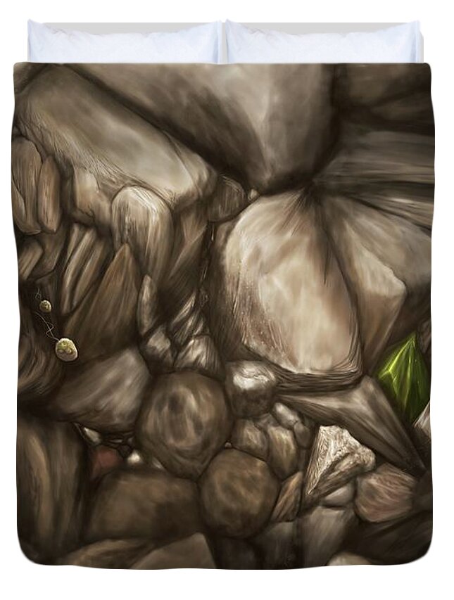 Protozoa Duvet Cover featuring the digital art Mineral soil by Kate Solbakk