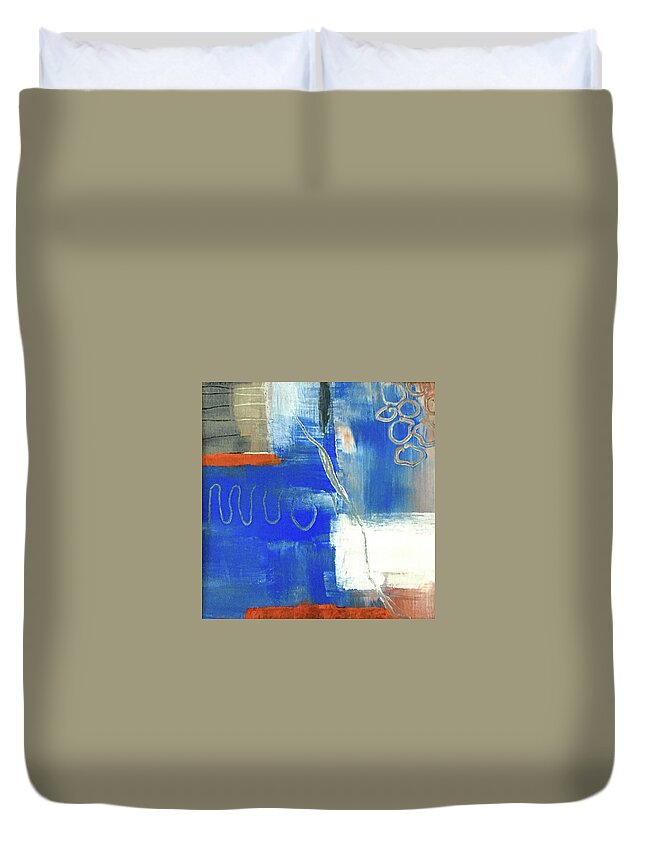 Acrylic Painting Duvet Cover featuring the painting Mini April20 by Suzzanna Frank