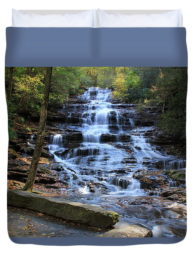 Waterfall Duvet Cover featuring the photograph Minnehaha Falls 2 - Georgia by Richard Krebs