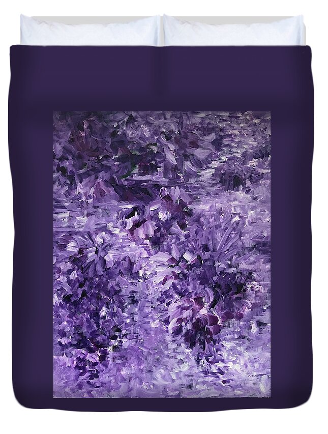 Mirage Duvet Cover featuring the painting Mirage #1 by Milly Tseng
