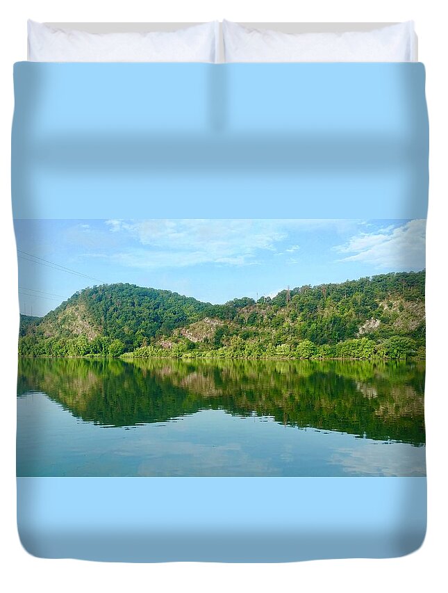 Landscape Duvet Cover featuring the photograph Mirror Image by Joy Buckels