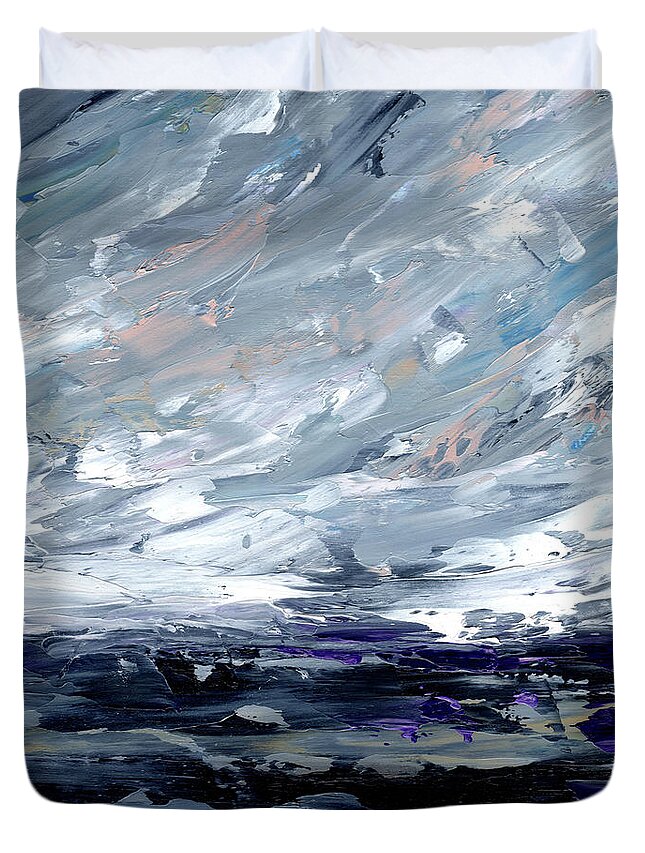 Turmoil Duvet Cover featuring the painting Mislplaced Emotions by Cindy Johnston