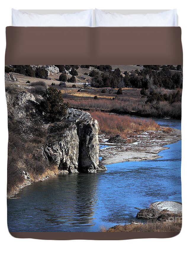 River Duvet Cover featuring the photograph Missouri Headwaters State Park by Kae Cheatham