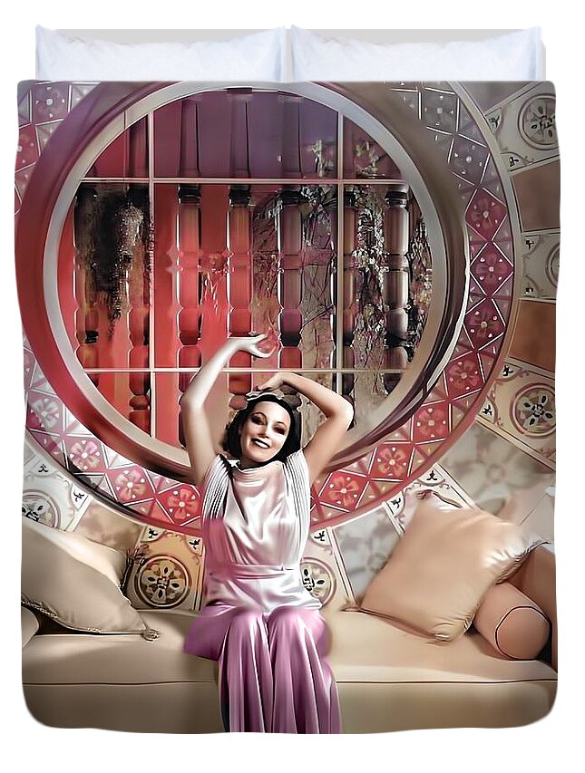 Dolores Del Río Duvet Cover featuring the digital art Dolores del Rio by Chuck Staley