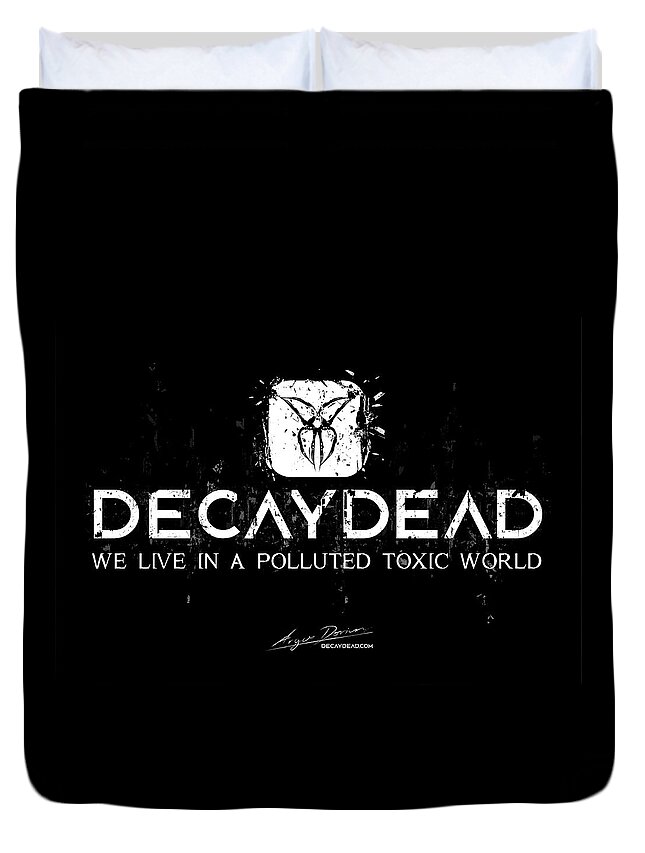 Logotype Duvet Cover featuring the digital art Decaydead by Argus Dorian