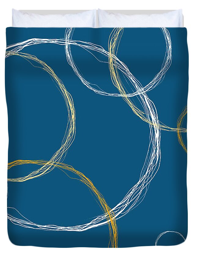 Abstract Circles Duvet Cover featuring the digital art Modern Abstract Circles Design by Patricia Awapara