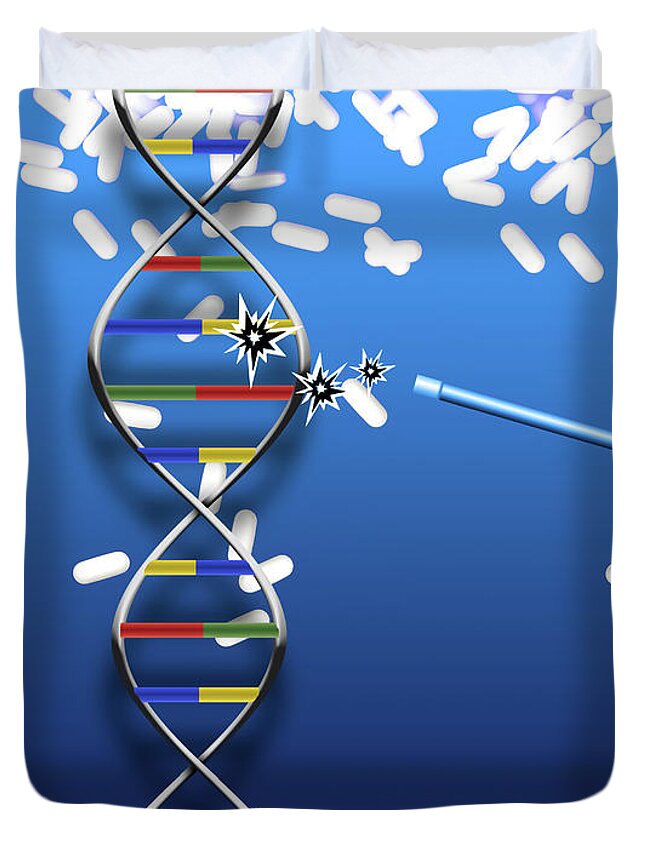 Background Duvet Cover featuring the digital art Modifications in DNA by Bruce Rolff