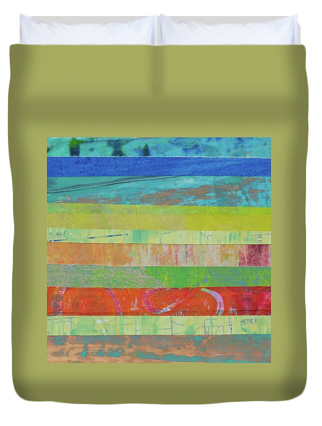 Mixed Media Duvet Cover featuring the mixed media Moments in Time 6 by Julia Malakoff